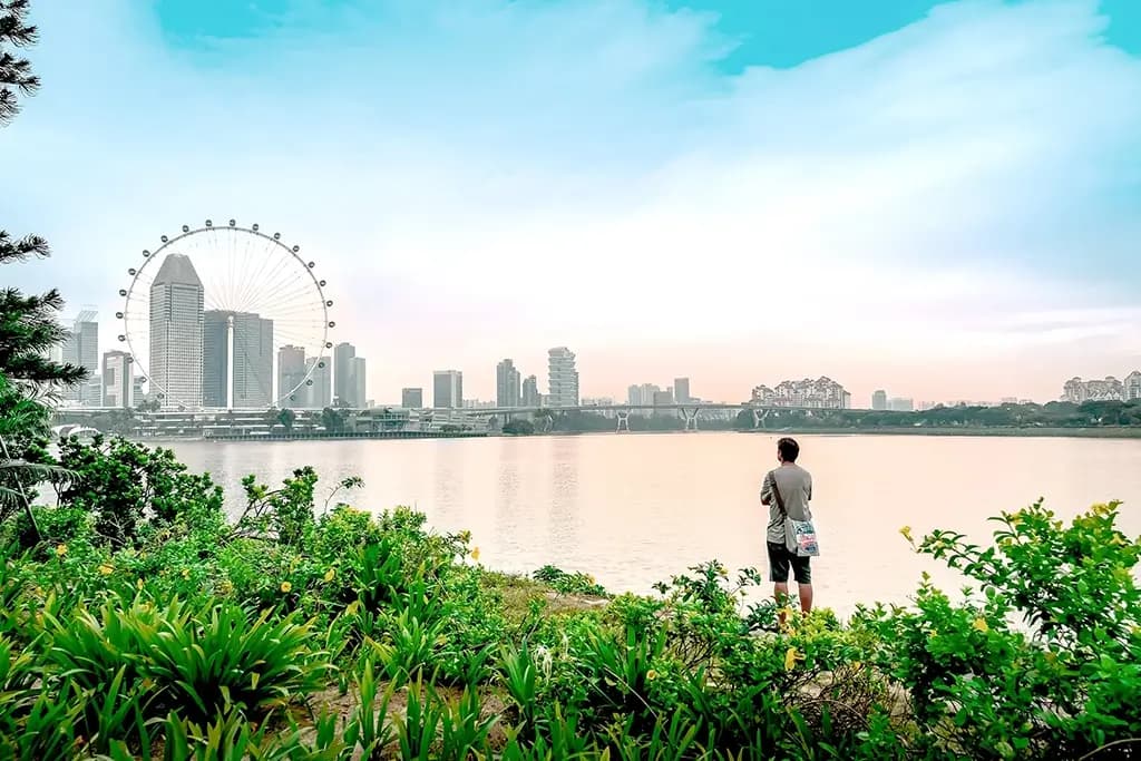 beautiful skyline marina bay